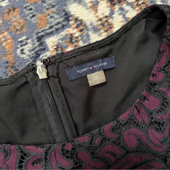 Tommy Hilfiger Purple Paisley Work Dress Sz 12 - Picture 3 of 4